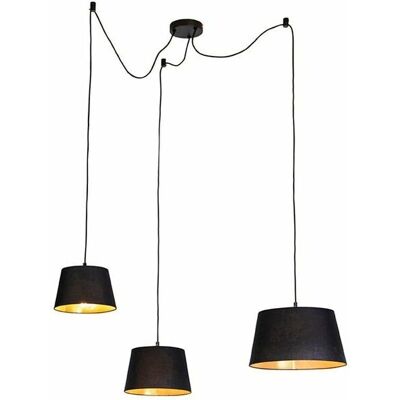 Qazqa Classic/Antique Pendant Lamp - Adjustable 3 Cotton Shades - Pendant Light Qazqa Classic/Antique Pendant Lamp - Adjustable 3 Cotton Shades - Pendant Light