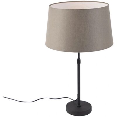 QAZQA Lámpara de mesa rústica gris taupe ajustable 35cm - Lámpara de noche QAZQA Lámpara de mesa rústica gris taupe ajustable 35cm - Lámpara de noche