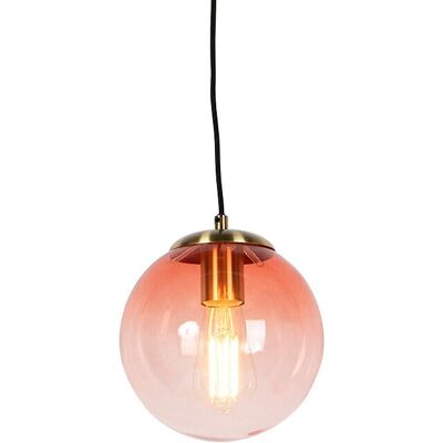Lámpara colgante Art Déco Rosa 20cm - Esfera/Oblonga - Compatible con LED Lámpara colgante Art Déco Rosa 20cm - Esfera/Oblonga - Compatible con LED