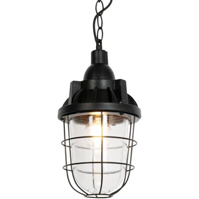 QAZQA Lampada a sospensione industriale nera - Cabin Vintage /Acciaio /Pietra /Cemento - Altezza regolabile QAZQA Lampada a sospensione industriale nera - Cabin Vintage /Acciaio /Pietra /Cemento - Altezza regolabile