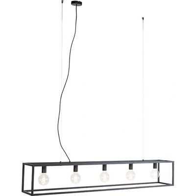 QAZQA Modern Rechteckige Schwarze Pendellampe 5-Licht - Cage QAZQA Modern Rechteckige Schwarze Pendellampe 5-Licht - Cage