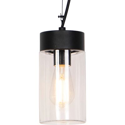 Qazqa Black Modern Pendant Lamp with Glass and IP44 - Adjustable Height Qazqa Black Modern Pendant Lamp with Glass and IP44 - Adjustable Height