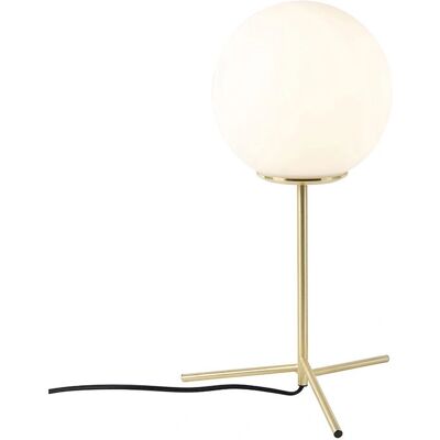 Lampada da tavolo Art Déco QAZQA - Diffusore in vetro opalino - Portalampada E27 - Max 40W - Bianco Lampada da tavolo Art Déco QAZQA - Diffusore in vetro opalino - Portalampada E27 - Max 40W - Bianco