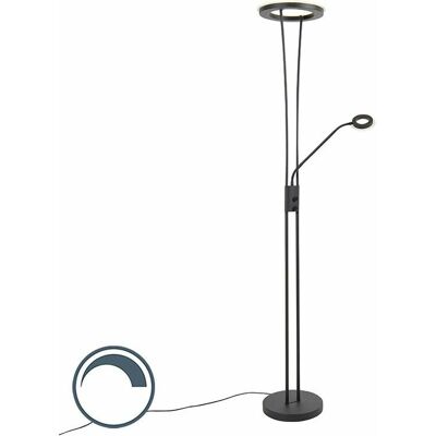 QAZQA Modern Black Floor Lamp with Adjustable Reading Arm - Lamp QAZQA Modern Black Floor Lamp with Adjustable Reading Arm - Lamp