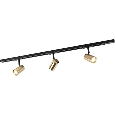 Sistema di binari moderno Qazqa nero/oro - faretti regolabili - Monofase Sistema di binari moderno Qazqa nero/oro - faretti regolabili - Monofase