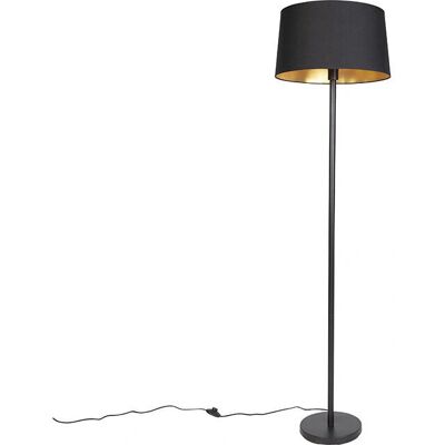 Lámpara de pie moderna QAZQA negro dorado 45cm - E27 / Regulable - IP20 Lámpara de pie moderna QAZQA negro dorado 45cm - E27 / Regulable - IP20