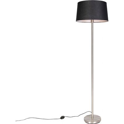 Qazqa Lámpara de pie moderna negro acero 45cm - ajustable E27 60W Qazqa Lámpara de pie moderna negro acero 45cm - ajustable E27 60W