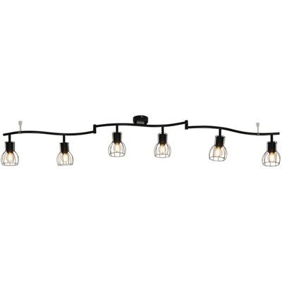 Qazqa Lampada a Soffitto Moderna in Acciaio 162cm Regolabile - Nero Qazqa Lampada a Soffitto Moderna in Acciaio 162cm Regolabile - Nero