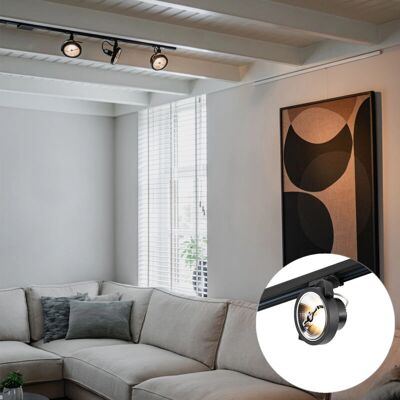 Qazqa Modern Track Light System Black - 3 Spot Monophase - 60W Max Qazqa Modern Track Light System Black - 3 Spot Monophase - 60W Max