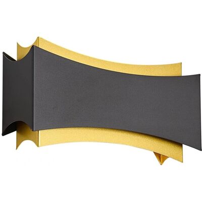 QAZQA Lampada da parete moderna nero oro - Plats QAZQA Lampada da parete moderna nero oro - Plats