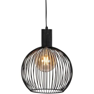 Lampada Sospensione Nera Regolabile Qazqa - Design Moderno Lampada Sospensione Nera Regolabile Qazqa - Design Moderno