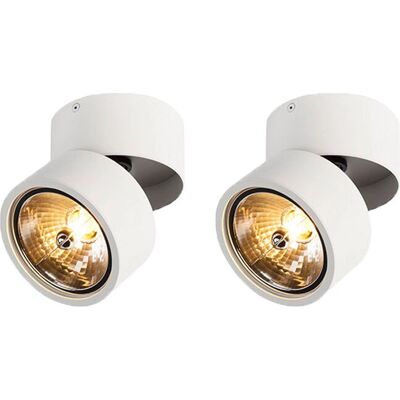 Qazqa - Industrial Set of 2 Modern Adjustable White Spotlights - G9 Max 40W Qazqa - Industrial Set of 2 Modern Adjustable White Spotlights - G9 Max 40W