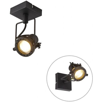 QAZQA Black Industrial Spotlight - Suplux - Adjustable Tilt QAZQA Black Industrial Spotlight - Suplux - Adjustable Tilt
