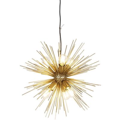 QAZQA Lámpara Colgante Art Déco Dorada 6 Lúces - Broom QAZQA Lámpara Colgante Art Déco Dorada 6 Lúces - Broom