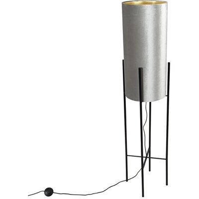 Qazqa Modern Floor Lamp Taupe/Black Velvet Qazqa Modern Floor Lamp Taupe/Black Velvet