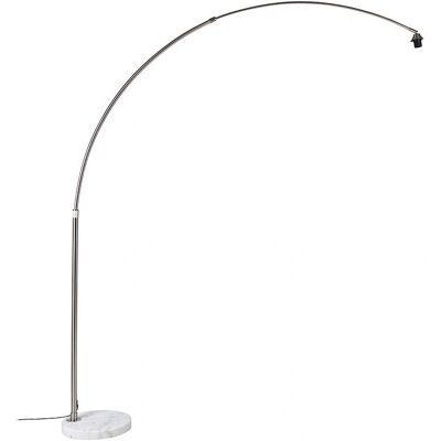 Qazqa Lámpara de pie de arco de acero con base de mármol blanco - ajustable XXL Qazqa Lámpara de pie de arco de acero con base de mármol blanco - ajustable XXL