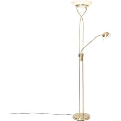 QAZQA Lámpara de pie de latón con LED y regulador - Empoli QAZQA Lámpara de pie de latón con LED y regulador - Empoli