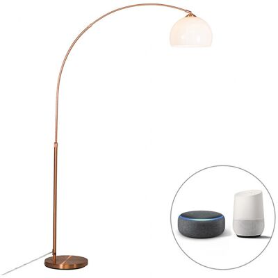 QAZQA Copper Arc Floor Lamp WiFi Dimmer Adjustable 145-170cm QAZQA Copper Arc Floor Lamp WiFi Dimmer Adjustable 145-170cm