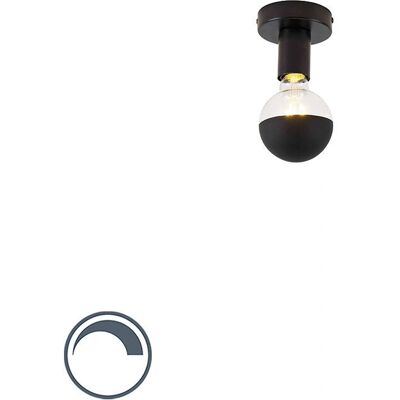 Lampada da Soffitto Nera QAZQA - G95 Moderna - 10cm x 9cm - E27 Max 5W - Dimmerabile Lampada da Soffitto Nera QAZQA - G95 Moderna - 10cm x 9cm - E27 Max 5W - Dimmerabile