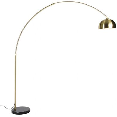 Lampada ad arco moderna in ottone con base in marmo nero - XXL - Lampada da terra Lampada ad arco moderna in ottone con base in marmo nero - XXL - Lampada da terra