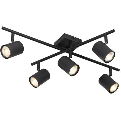Qazqa Modern Black Square Ceiling Light 5-Lights - Jeana Qazqa Modern Black Square Ceiling Light 5-Lights - Jeana