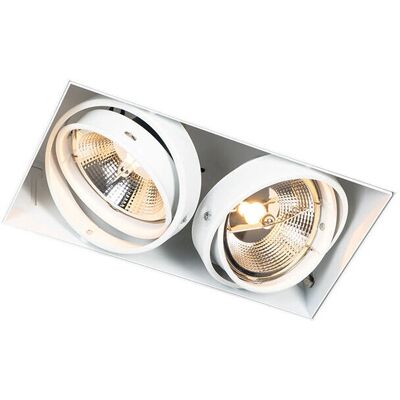 Qazqa Moderno Recessed Spot Light White - 2 GU10 AR111 Qazqa Moderno Recessed Spot Light White - 2 GU10 AR111
