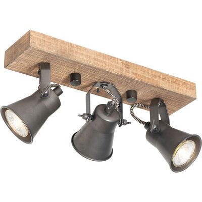 Qazqa Vintage Negro Madera 3-Luces Lámpara de Techo - JELLE - Luz de Techo Qazqa Vintage Negro Madera 3-Luces Lámpara de Techo - JELLE - Luz de Techo