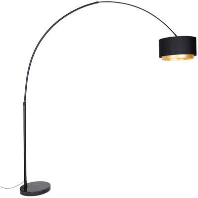 QAZQA Modern Black Arc Lamp with Duo Shade - XXL - Arc Lamp QAZQA Modern Black Arc Lamp with Duo Shade - XXL - Arc Lamp