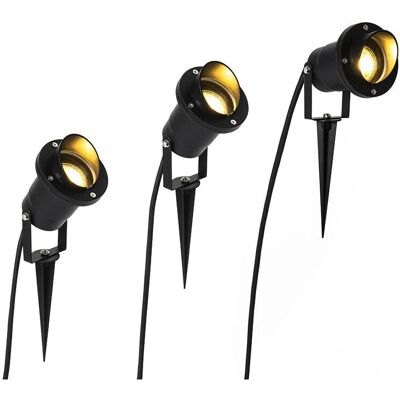 Fari da Giardino Moderni Qazqa - Set di 3 - Regolabili & Resistente alle Intemperie Fari da Giardino Moderni Qazqa - Set di 3 - Regolabili & Resistente alle Intemperie