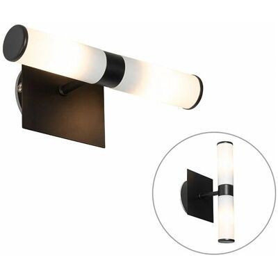 QAZQA Applique bagno moderno - Nero IP44, 2 luci QAZQA Applique bagno moderno - Nero IP44, 2 luci