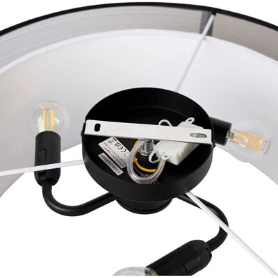 QAZQA Lámpara de Techo Moderna en Blanco y Negro 50cm 3 Luces - Drum Duo QAZQA Lámpara de Techo Moderna en Blanco y Negro 50cm 3 Luces - Drum Duo