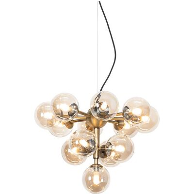 Lámpara colgante de bronce con cristal ámbar - Bianca Lámpara colgante de bronce con cristal ámbar - Bianca
