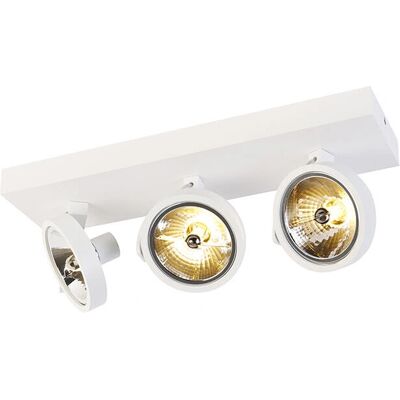 Qazqa Faretto da Soffitto Bianco Regolabile a 3 Luci - Compatibile LED Qazqa Faretto da Soffitto Bianco Regolabile a 3 Luci - Compatibile LED