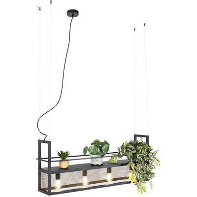 Lámpara Colgante Negra Mesh Cage Rack - Industrial 4 Luces Lámpara Colgante Negra Mesh Cage Rack - Industrial 4 Luces
