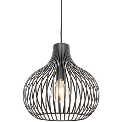 Lampada sospensione moderna nera Qazqa - Saffira, regolabile, 38cm - Illuminazione Lampada sospensione moderna nera Qazqa - Saffira, regolabile, 38cm - Illuminazione