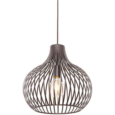 QAZQA Lampada a sospensione moderna Sapphira - Marrone - 38cm - Luce interna QAZQA Lampada a sospensione moderna Sapphira - Marrone - 38cm - Luce interna
