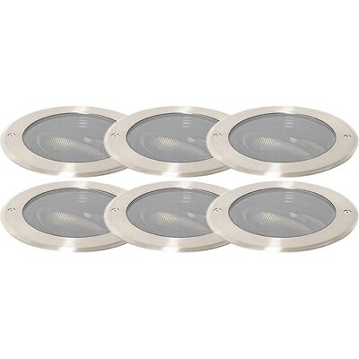 Conjunto de 6 focos de tierra en acero IP65 - Honey Conjunto de 6 focos de tierra en acero IP65 - Honey
