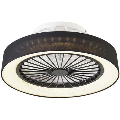 Ventilador de techo negro Qazqa con LED y mando - Emily Moderno Ventilador de techo negro Qazqa con LED y mando - Emily Moderno
