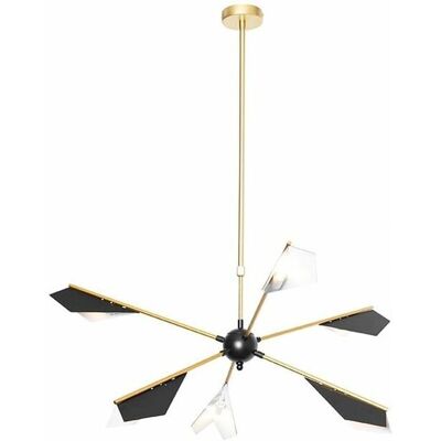 Lámpara Colgante Sinem de QAZQA - Negro y Oro - 6 Luces Lámpara Colgante Sinem de QAZQA - Negro y Oro - 6 Luces