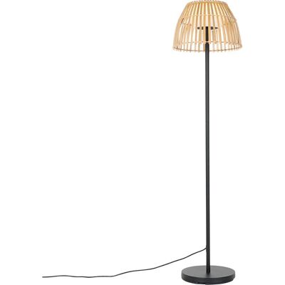 Lámpara LED de exterior de bambú y acero Qazqa - Negro - Decoración de jardín Lámpara LED de exterior de bambú y acero Qazqa - Negro - Decoración de jardín