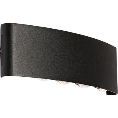 Qazqa Lámpara de pared exterior negra 10 LED IP54 Qazqa Lámpara de pared exterior negra 10 LED IP54