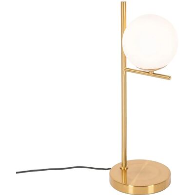 Lámpara de mesa Art Deco Qazqa Oro y vidrio opalino - Hasta 25W LED - 52cm Lámpara de mesa Art Deco Qazqa Oro y vidrio opalino - Hasta 25W LED - 52cm