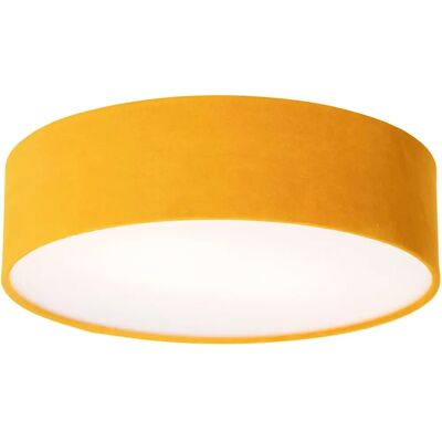 Qazqa Lámpara de Techo Moderna Ocre 40cm - Drum - Para LED Qazqa Lámpara de Techo Moderna Ocre 40cm - Drum - Para LED