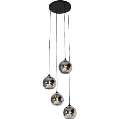 Lámpara colgante Art Déco gris/negro Wallace Qazqa Lámpara colgante Art Déco gris/negro Wallace Qazqa
