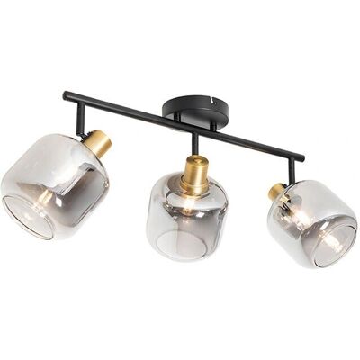 Lampada da soffitto regolabile grigia Zuzanna di Qazqa - Illuminazione plafoniera Lampada da soffitto regolabile grigia Zuzanna di Qazqa - Illuminazione plafoniera