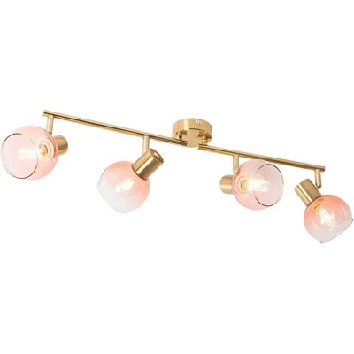 Qazqa Luz de Techo Art Deco Rosa Oro - 4 LED Qazqa Luz de Techo Art Deco Rosa Oro - 4 LED