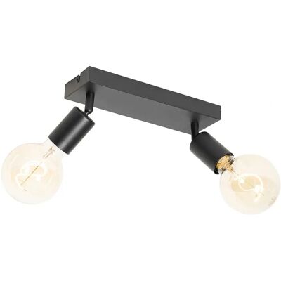 QAZQA Spot da soffitto rettangolare in acciaio 2 luci - Moderno QAZQA Spot da soffitto rettangolare in acciaio 2 luci - Moderno