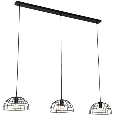 Lámpara colgante industrial Qazqa - 3 luces - Negro - Altura ajustable Lámpara colgante industrial Qazqa - 3 luces - Negro - Altura ajustable