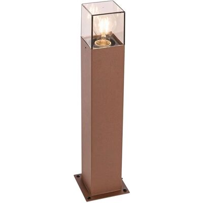 QAZQA Lámpara industrial exterior de pie marrón óxido 50cm - IP44 QAZQA Lámpara industrial exterior de pie marrón óxido 50cm - IP44