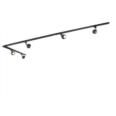 Sistema de riel moderno Qazqa - 5 luces ajustables, negro Sistema de riel moderno Qazqa - 5 luces ajustables, negro